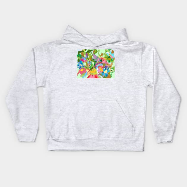 Flowers and Fairies Kids Hoodie by Peaceful Pigments